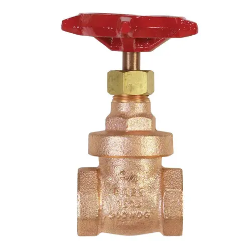 B&K 100-204NL ProLine Series Gate Valve, 3/4 in Connection, FPT, 300/150 psi Pressure, Brass Body