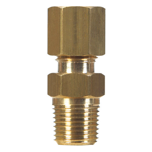 JMF COMPANY 4338265-XCP10 Connector 1/4" Compression T X 1/8" D MPT Brass - pack of 10