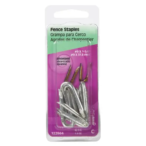 Fence Staples 1/4" W X 1-1/4" L Galvanized Steel 9 Ga. 1-1/2 oz Galvanized