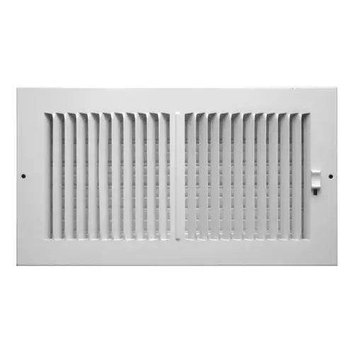 Tru Aire CA102M12X06 Wall/Ceiling Register 6" H X 12" W 2-Way Powder Coat White Aluminum Powder Coat