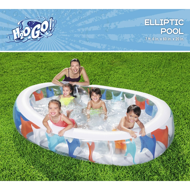 Bestway 54066E Inflatable Pool H2OGO 141 gal Rectangular 60" H X 20" W X 7.5" L Multicolored