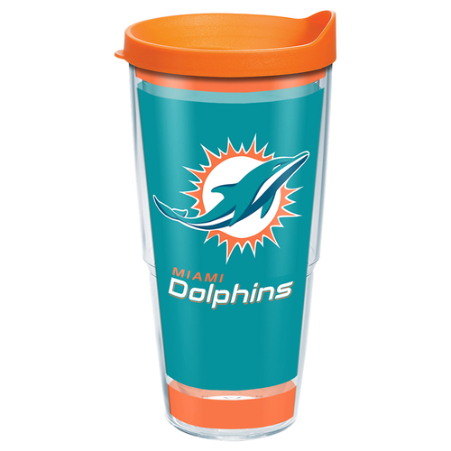 Tervis 1325208 Tumbler with Lid NFL 24 oz Miami Dolphins Multicolored BPA Free Multicolored