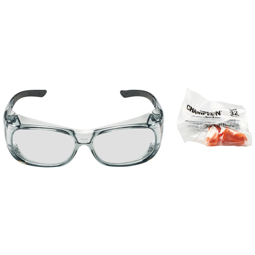 Champion 40710 Eye Protection Black/Clear Plastic 2.25" Black/Clear