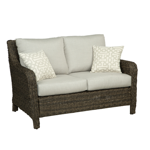 Living Accents ACE21041T Loveseat Rochdale Brown Wicker Frame Gray