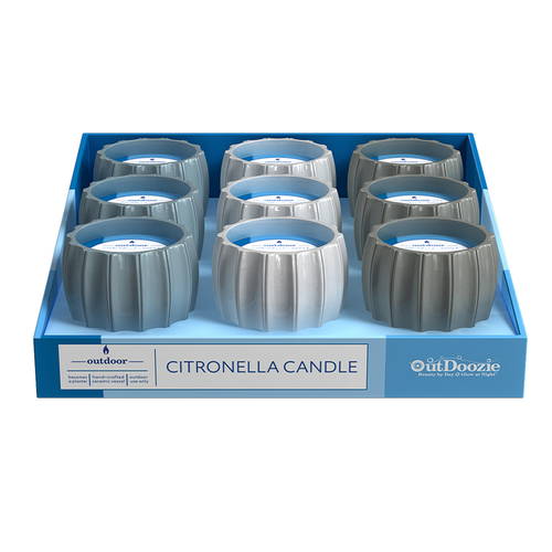 Citronella Candle Assorted Ceramic 4" H Contour Assorted