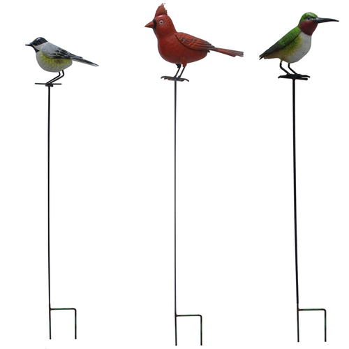 Outdoor Garden Stake Assorted Iron 40" H Bird Assorted