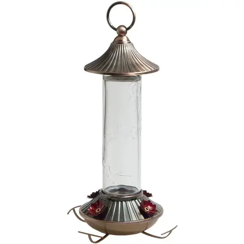 Bird Feeder 0.87 lb Glass/Metal 4 ports Clear