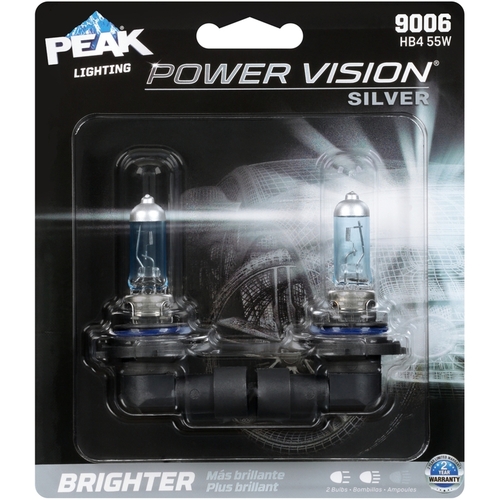PEAK 9006PVS-2BPP Automotive Bulb Power Vision Silver Halogen High/Low Beam 9006 HB4 55W