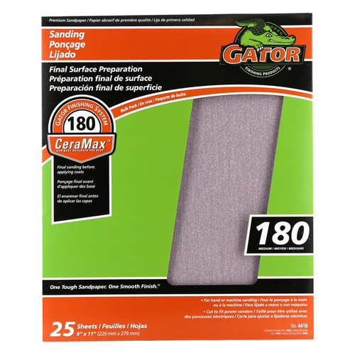 Sandpaper CeraMax 11" L X 9" W 180 Grit Ceramic