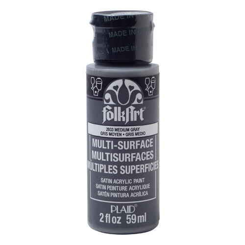 Plaid 2933 Hobby Paint FolkArt Satin Medium Gray 2 oz Medium Gray