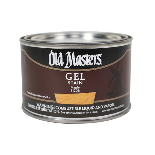Old Masters 81208 Gel Stain SemiTransparent Maple OilBased Alkyd 1 pt