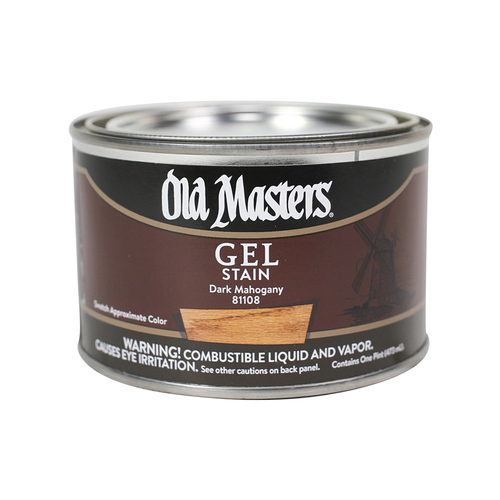 Old Masters 81108 Gel Stain SemiTransparent Dark Mahogany OilBased