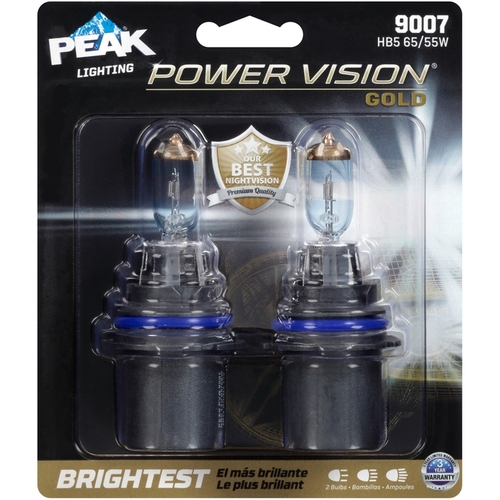 PEAK 9007PVG-2BPP Automotive Bulb Power Vision Gold High/Low Beam 9007 HB5 65/55W