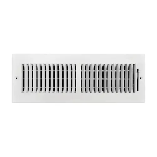 Tru Aire C102M14X04 Wall/Ceiling Register 4" H X 14" W 2-Way Powder Coat White Steel Powder Coat