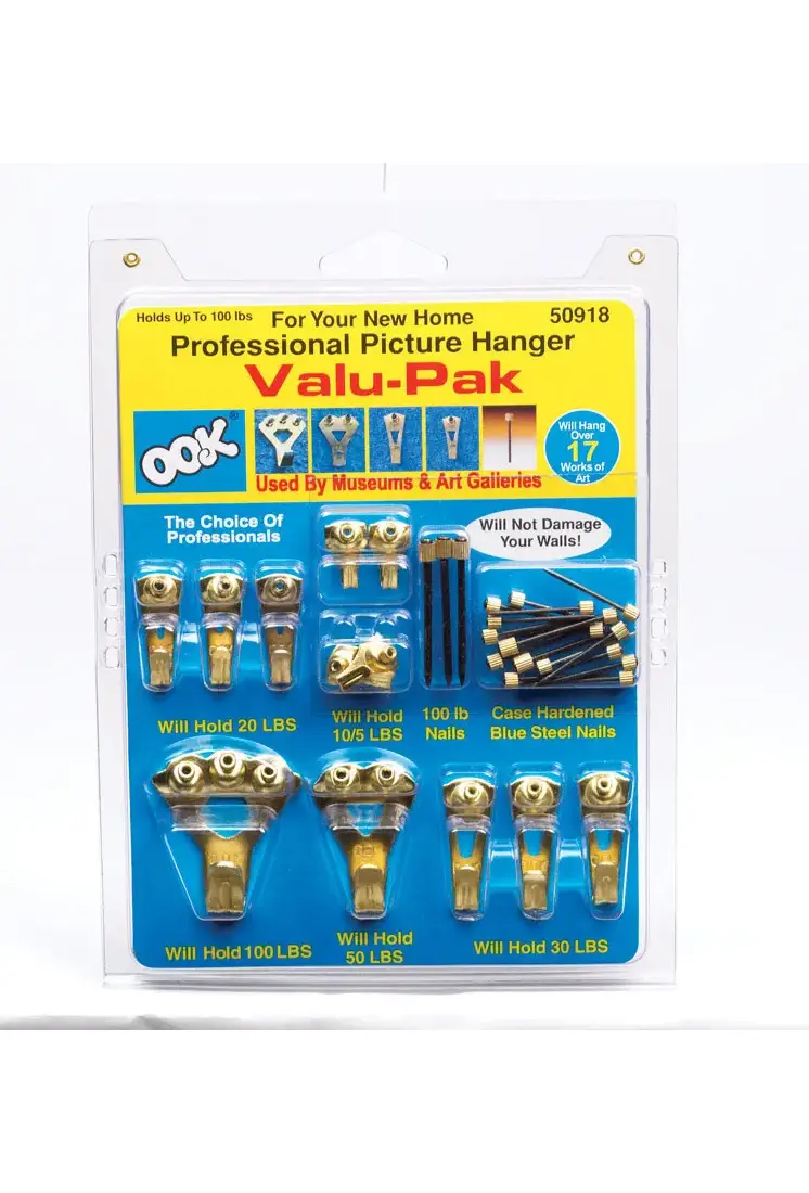 Ook 50918 Picture Hanging Kit, to 100 lb, Steel, Brass, Gold Buy Now