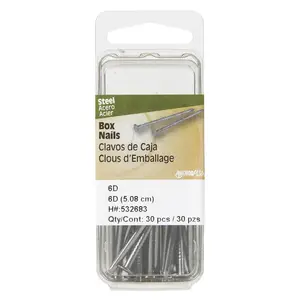 Hillman 6D 2 in. Box Polished Steel Nail Large Head Hillman 6D 2 in. Box Polished Steel Nail Large Head