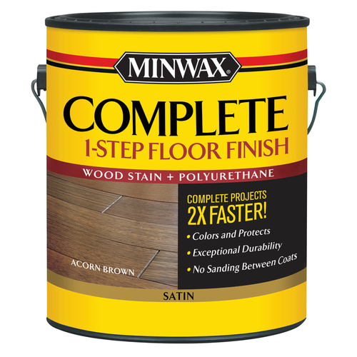 Minwax 672030000 Wood Floor Stain Complete 1Step Floor Finish Satin