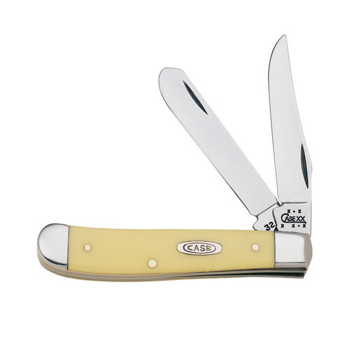 Case 029 Pocket Knife Mini Trapper Yellow Chrome Vanadium 3.5"