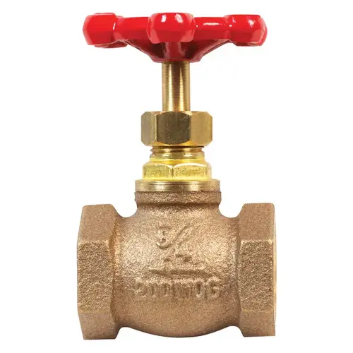 B&K 106-004NL ProLine Series Globe Valve, 3/4 in Connection, IPS, 125/200 psi Pressure, Brass Body