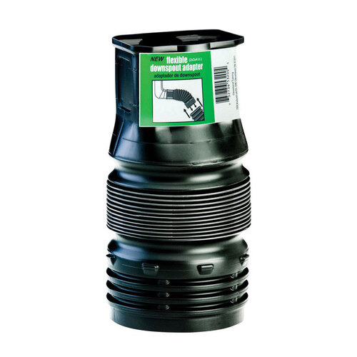 FlexDrain ADP53202 Downspout Adapter 2" Snap T X 3" D Snap Polypropylene