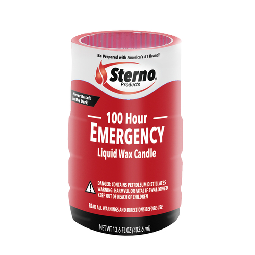 STERNO 8029414-XCP4 Candles 100 Hour Emergency Soft Light 5.5" H X 3.5" W X 3.5" L 13.6 oz - pack of 4