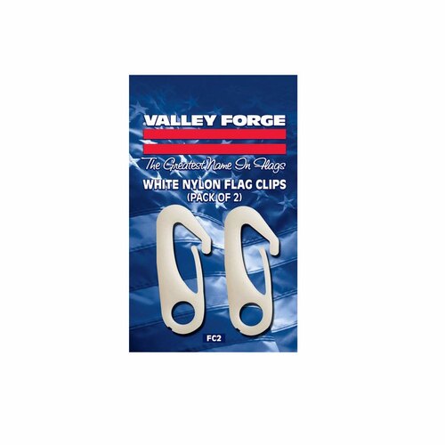 Valley Forge FC2-XCP12 Flag Pole Snap Clips 0.5" L Nylon White - pack of 12 Pairs