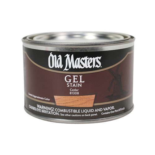 Old Masters 81308-XCP4 Gel Stain Semi-Transparent Cedar Oil-Based Alkyd 1 pt Cedar - pack of 4
