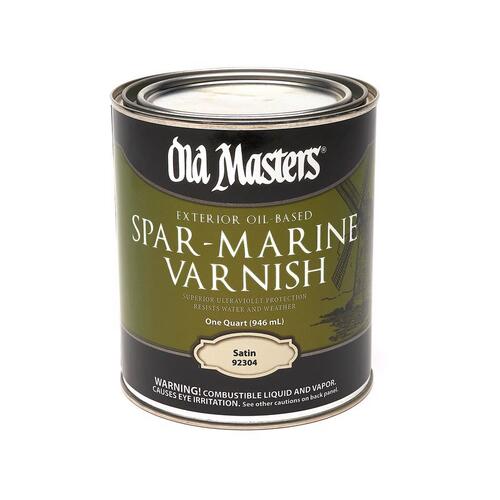 Old Masters 92304 Marine Spar Varnish Satin Clear OilBased 1 qt Clear