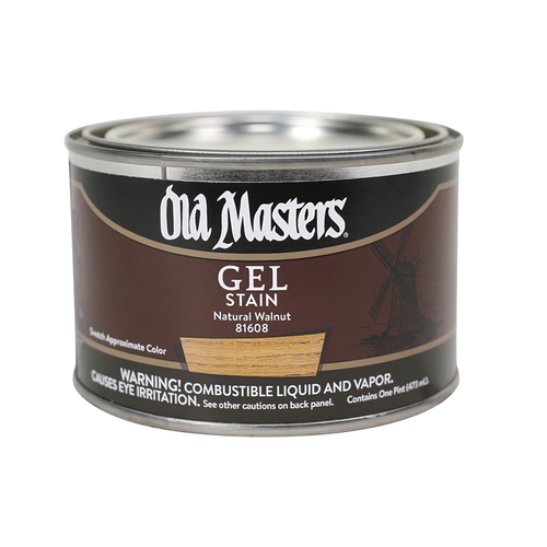 Old Masters 81608 Gel Stain SemiTransparent Natural Walnut OilBased