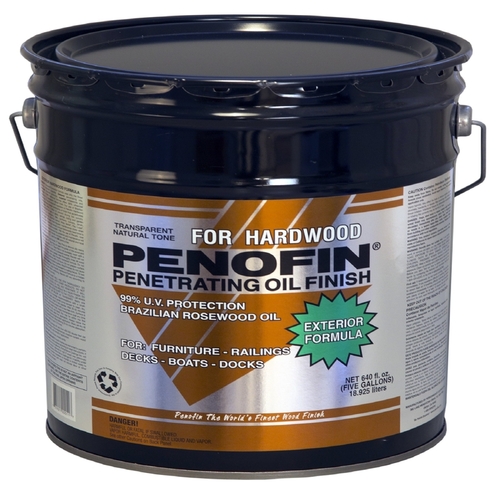 Penofin F5XHW5G Penetrating Hardwood Stain Transparent Natural Oil-Based 5 gal Natural