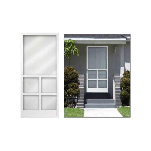 Columbia 26166202 Cascade White 36" x 80" Vinyl Hinged Screen Door Bulk