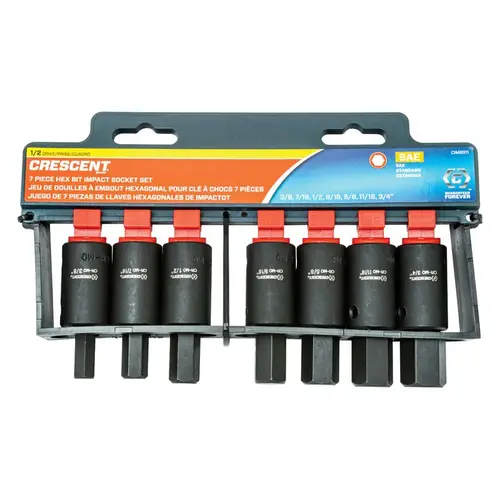 Hex Bit Socket Set Assorted Sizes X 1/2" drive SAE 6 Point