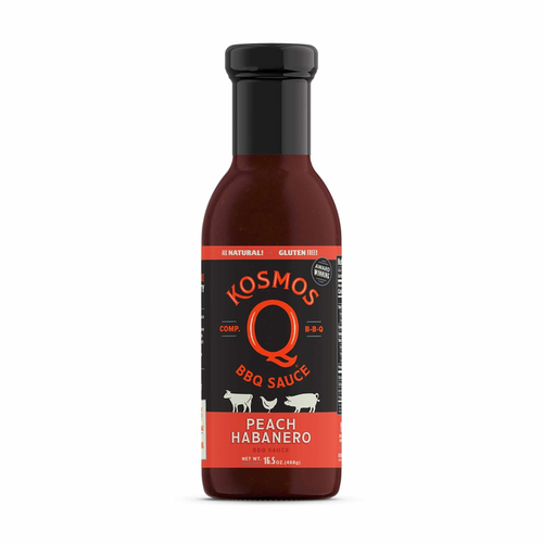 Kosmos Q KOS-PCH BBQ Sauce Peach Habanero 16.5 oz