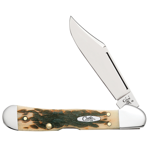 Case 00133 Pocket Knife Folding Mini CopperLock Amber Bone Amber Bone