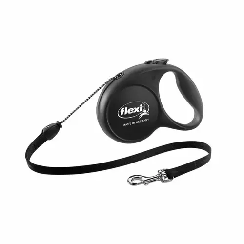 Leash Black Retractable Nylon Dog Medium Black