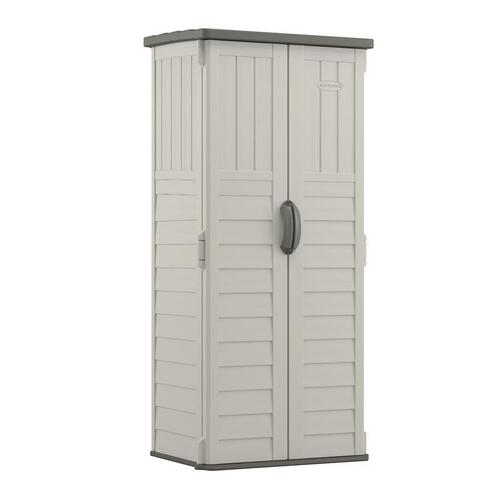 Suncast BMS1250 Storage Shed Plastic Vertical with Floor Kit Gray Gray