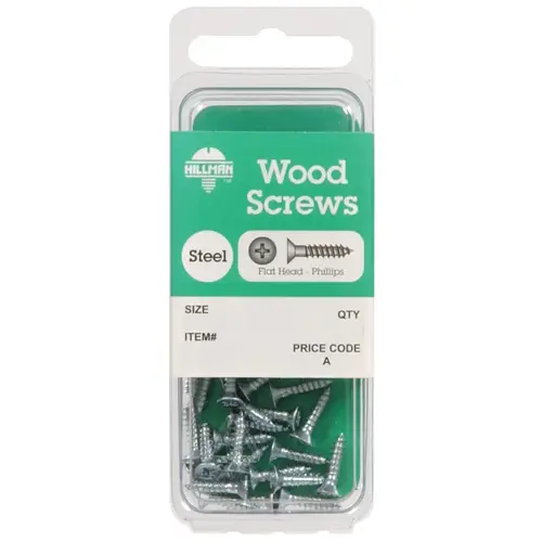 Wood Screws No. 12 S X 2" L Phillips Zinc-Plated Zinc-Plated