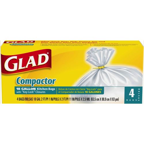 GLAD 70037 18 Gal. White Compactor Trash Bag (4-Count)