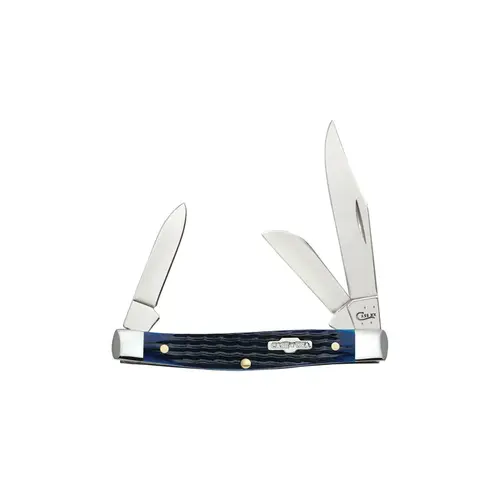 Case 02806 Pocket Knife Folding Rogers Medium Stockman Blue Blue