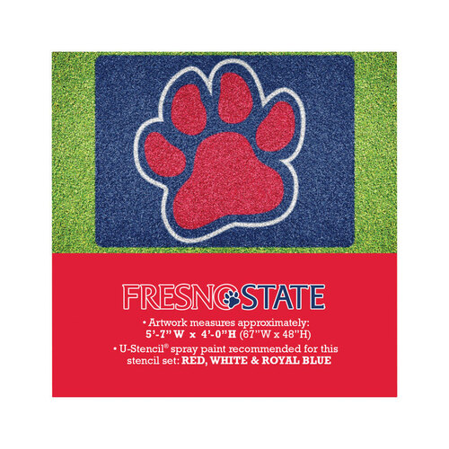 Lawn Stencil Fresno State Paw