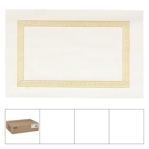 LAPACO 304-005 PLACEMAT GREEK KEY STRAIGHT EDGE GOLD 9X13.5