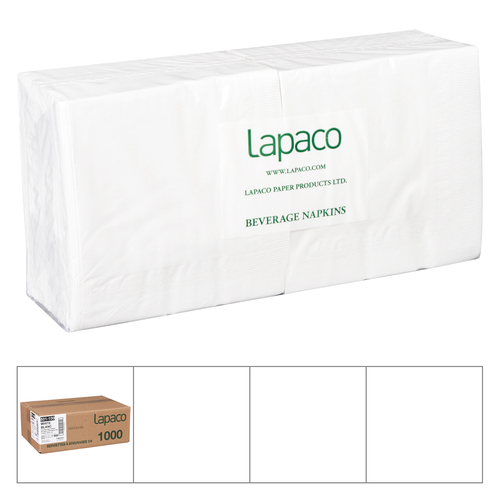 LAPACO 501-100 Lapaco 2 Ply White Dinner Napkin, 1000 Each