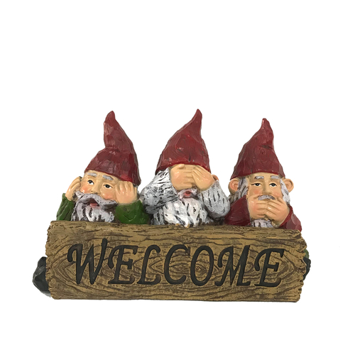 Infinity QYS170809H-XCP6 Statue Polyresin Multi-color 6.93" Welcome Garden Gnome Multi-color - pack of 6