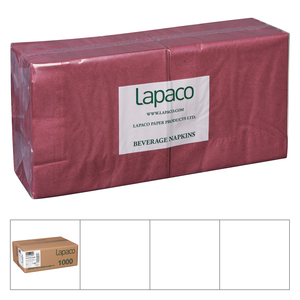 LAPACO 501-109 BEVERAGE NAPKIN 2 PLY BURGUNDY 10 X 10 1/4 FOLD