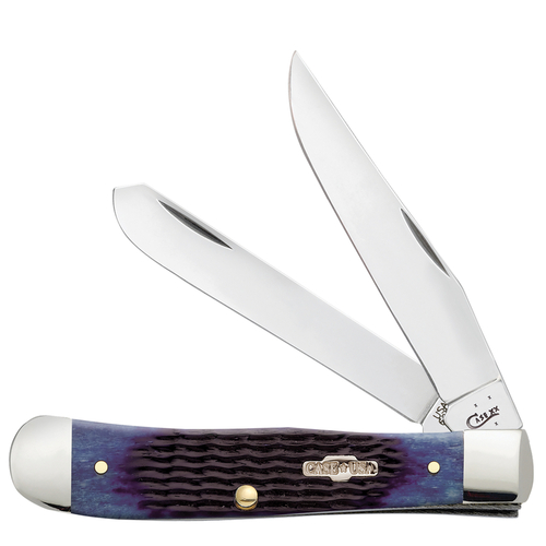 Case 02800 Pocket Knife Folding Rogers Trapper Blue Bone Blue Bone