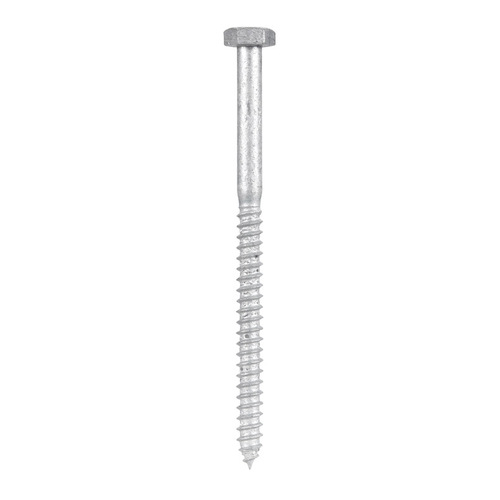 Lag Screw 1/4" S X 4" L Hex Hot Dipped Galvanized Steel Hot Dipped Galvanized