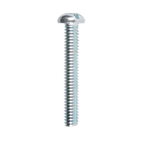 Machine Screws No. 1/4-20 X 1-3/4" L Combination Round Head Zinc-Plated Steel Zinc-Plated