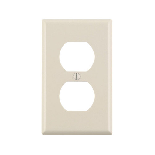 Wall Plate Light Almond 1 gang Thermoset Plastic Duplex Outlet Light Almond