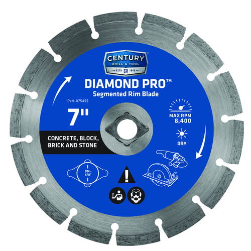 Segmented Rim Diamond Saw Blade 7" D X 5/8" S Diamond 1