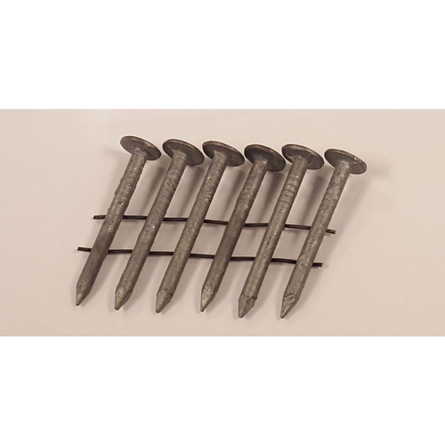 Roofing Nail, 1-1/4 in L, Galvanized Steel, Plain Shank - pack of 3600